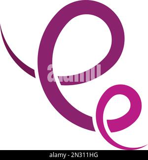 spiral spring letter e logo vector design Stock Vector