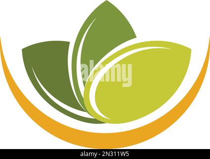 pumpkin seed logo icon vector clipart design Stock Vector