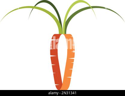 stylized carrot logo vector icon Stock Vector