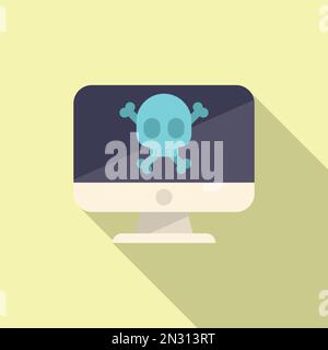 Computer virus icon flat vector. Alert email. Crime error Stock Vector