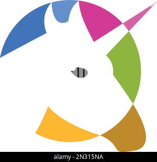 unicorn vector logo icon symbol design Stock Vector