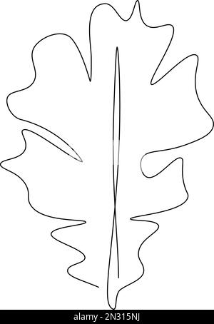 One single line drawing maple leaf vector illustration. Tropical leaves ...