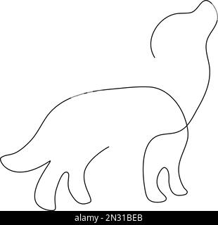 dogs one line drawing. Continuous line. Hand-drawn minimalist illustration, vector. Stock Vector