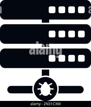 Server malware icon simple vector. Internet report. Threat data Stock Vector