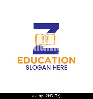 Letter Z Education Logo Concept With Open Book Icon Template Stock Vector