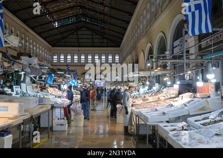 Alte Markthalle, Varvakios Agora, Odos Athinas, Athen, Griechenland ...