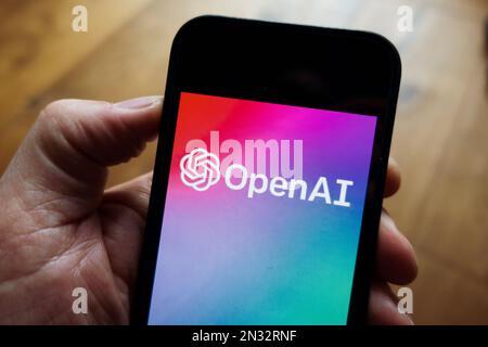 OpenAI ChatGPT logo shown on mobile phone Stock Photo