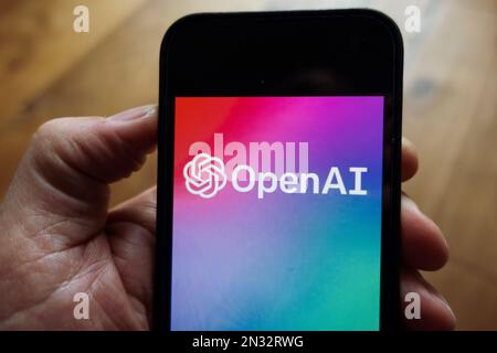 OpenAI ChatGPT logo shown on mobile phone Stock Photo