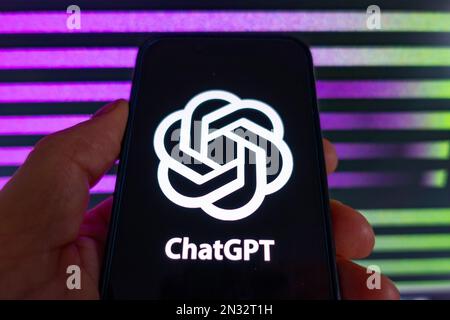 OpenAI ChatGPT logo shown on mobile phone Stock Photo