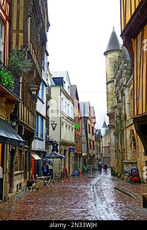 Rouen is a city on the River Seine in northern France. It is the prefecture of the region of Normandy and the department of Seine-Maritime. Stock Photo