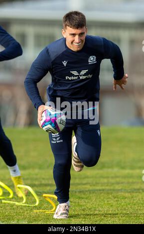 7th February 2023: Guinness Six Nations 2023. ScotlandÕs Cameron Redpath during the Scotland Rugby squad training session, Oriam, Riccarton, Edinburgh. Credit: Ian Rutherford Alamy Live News Stock Photo