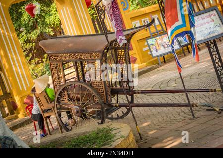 Empty hand-pulled cart in Hoi An, Vietnam. Stock Photo