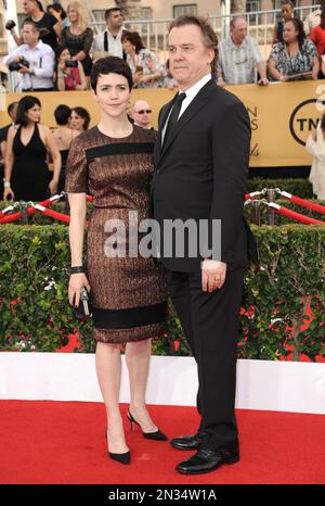 Emily Donahoe, left, and Michael O'Keefe attend the premiere of "One