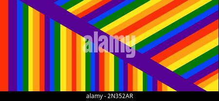 A sleek and modern abstract background featuring straight lines in vibrant rainbow colors. This geometric design combines clean, structured elements Stock Photo