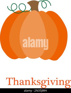 Pumpkin - squash for Halloween or Thanksgiving flat vector color icon for apps and websites Stock Vector