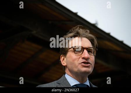 Washington, USA. 07th Feb, 2023. Representative Dean Phillips (D-MN) outside the U.S. Capitol, in Washington, DC, on Tuesday, February 7, 2023. (Graeme Sloan/Sipa USA) Credit: Sipa USA/Alamy Live News Stock Photo