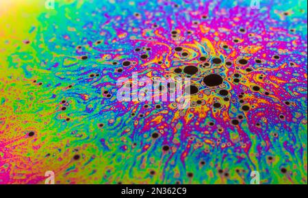 Multicolor psychedelic colors in a soap bubble Stock Photo