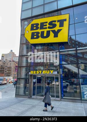 Entrance to a Best Buy store on Union Square in NYC. Stock Photo