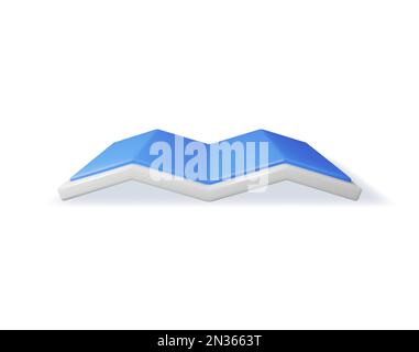 3D Folded Paper City Suburban Map Isolated Stock Vector