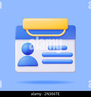 3D ID Card, Driver License or Plastic Card Stock Vector