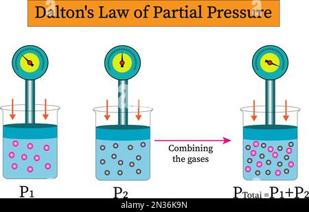 Dalton's Law of Partial Pressure vector image Stock Vector
