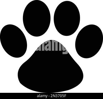 Paw print of dog, cat, puppy pet footprint, Animal foot print icon Stock Vector
