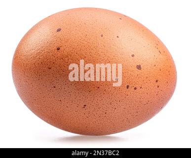 Brown chicken egg isolated on white background. Stock Photo