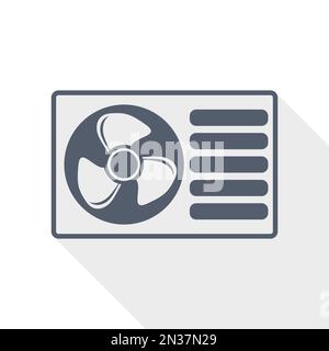 Heat pump vector icon, renewable energy concept flat design illustration Stock Vector