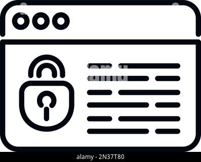 Web SSL certificate icon outline vector. Safe data. Safety network Stock Vector