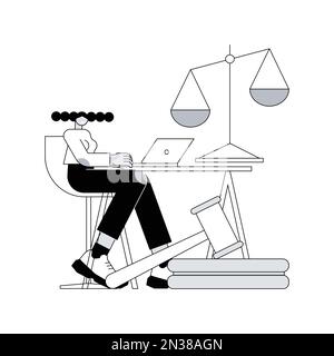 Paralegal services abstract concept vector illustration. Delegated legal work, organizing files, drafting documents, legal research, law firm, write report, litigation abstract metaphor. Stock Vector
