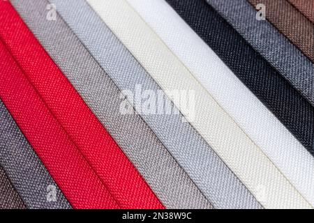 Close up to an upholstery fabric sample with vibrant colors Stock Photo