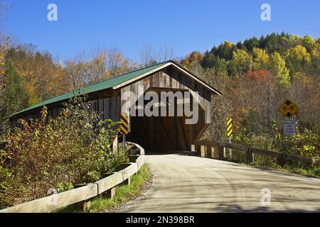 Covered Bridge, Jeffersonville, Vermont, USA Stock Photo