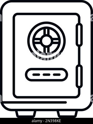 Money box password protection icon outline vector. Personal mobile. Cyber app Stock Vector