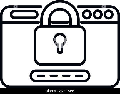 Secured web icon outline vector. Cyber forgot. App screen Stock Vector