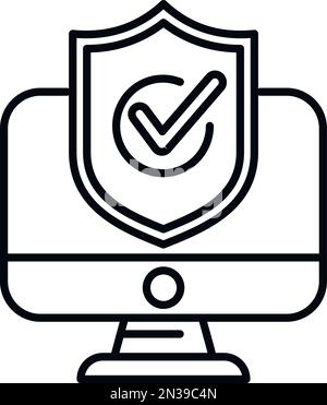 App secured icon outline vector. Mobile account. Screen reset Stock Vector