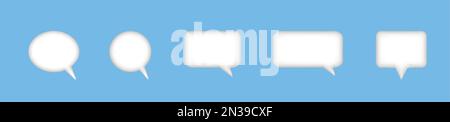 3d white speech bubble, social media chat message icon. Empty text bubbles in various shapes, comment, dialogue balloon vector set. Thought clouds of Stock Vector
