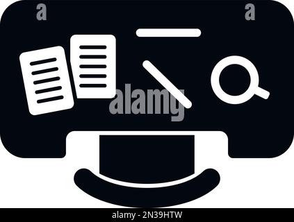 Top view ergonomic workplace icon simple vector. Office table. Work posture Stock Vector