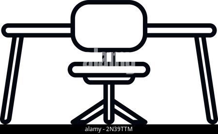 Chair position icon outline vector. Office sit. Correct work Stock Vector