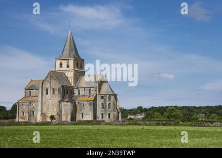 Abbaye de Cerisy-la-Foret, Cerisy-la-Foret, Normandy, France Stock Photo