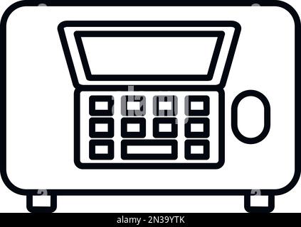 Top view laptop icon outline vector. Office sit. Work position Stock Vector