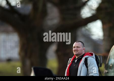 Cardiff, UK. 07th Feb, 2023. Ken Owens of Wales arrives for the Wales rugby training session, Vale of Glamorgan on Tuesday 7th February 2023. The team are preparing for the Guinness Six nations championship match against Scotland this weekend . pic by Andrew Orchard/Andrew Orchard sports photography/ Alamy Live News Credit: Andrew Orchard sports photography/Alamy Live News Stock Photo