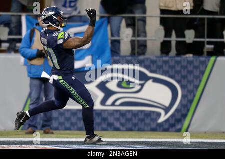 Seattle Seahawks linebacker Bruce Irvin (51) runs onto the field before  during an NFL football game against the New York Giants, Sunday, Oct. 30,  2022, in Seattle, WA. The Seahawks defeated the