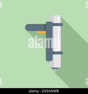 Silicone caulk gun icon flat vector. Glue tube. Silicon pistol Stock Vector