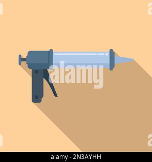 Craft pistol icon flat vector. Silicone tube. Construction silicone Stock Vector