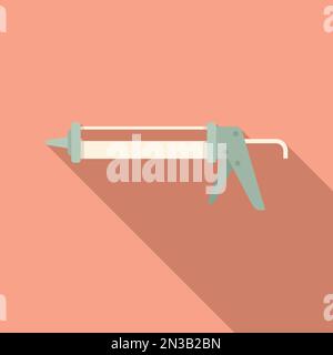 Foam gun icon flat vector. Industry bottle. Construction craft Stock Vector