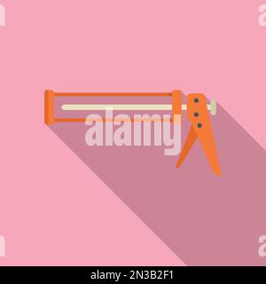 Caulk pistol icon flat vector. Sealant silicone. Glue tube Stock Vector