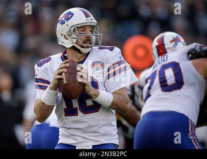 Buffalo Bills quarterback Kyle Orton (18) drops back to pass