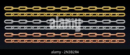 Realistic chains set Stock Vector