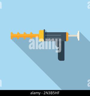 Gun pistol icon flat vector. Silicone tube. Construction home Stock Vector