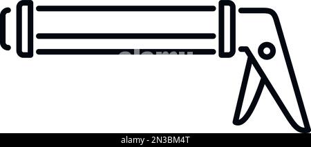 Steel pistol icon outline vector. Silicone tube. Foam insulation Stock Vector